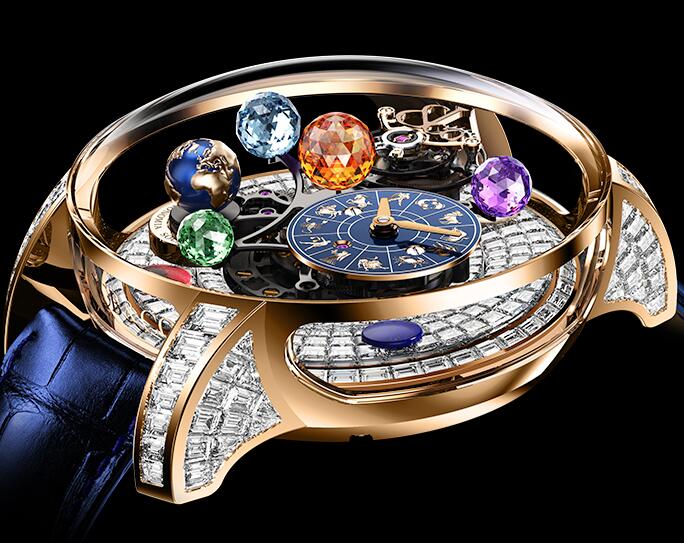 Jacob & Co Replica watch Astronomia Solar Baguette Jewellery Planets Zodiac AS910.40.BD.BD.A